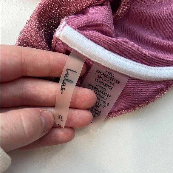 Lulus Underwire Swimsuit Pink Sparkly Womens XL - Picture 5 of 6